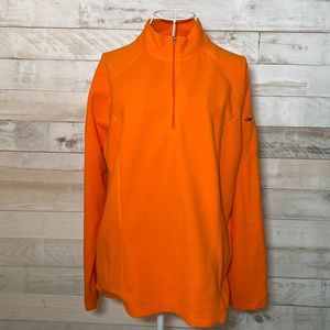 L.L. Bean Pullover Orange Fleece Size Large